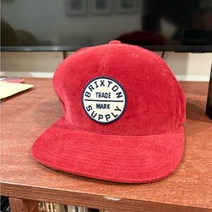 Brixton Red Corduroy Cap